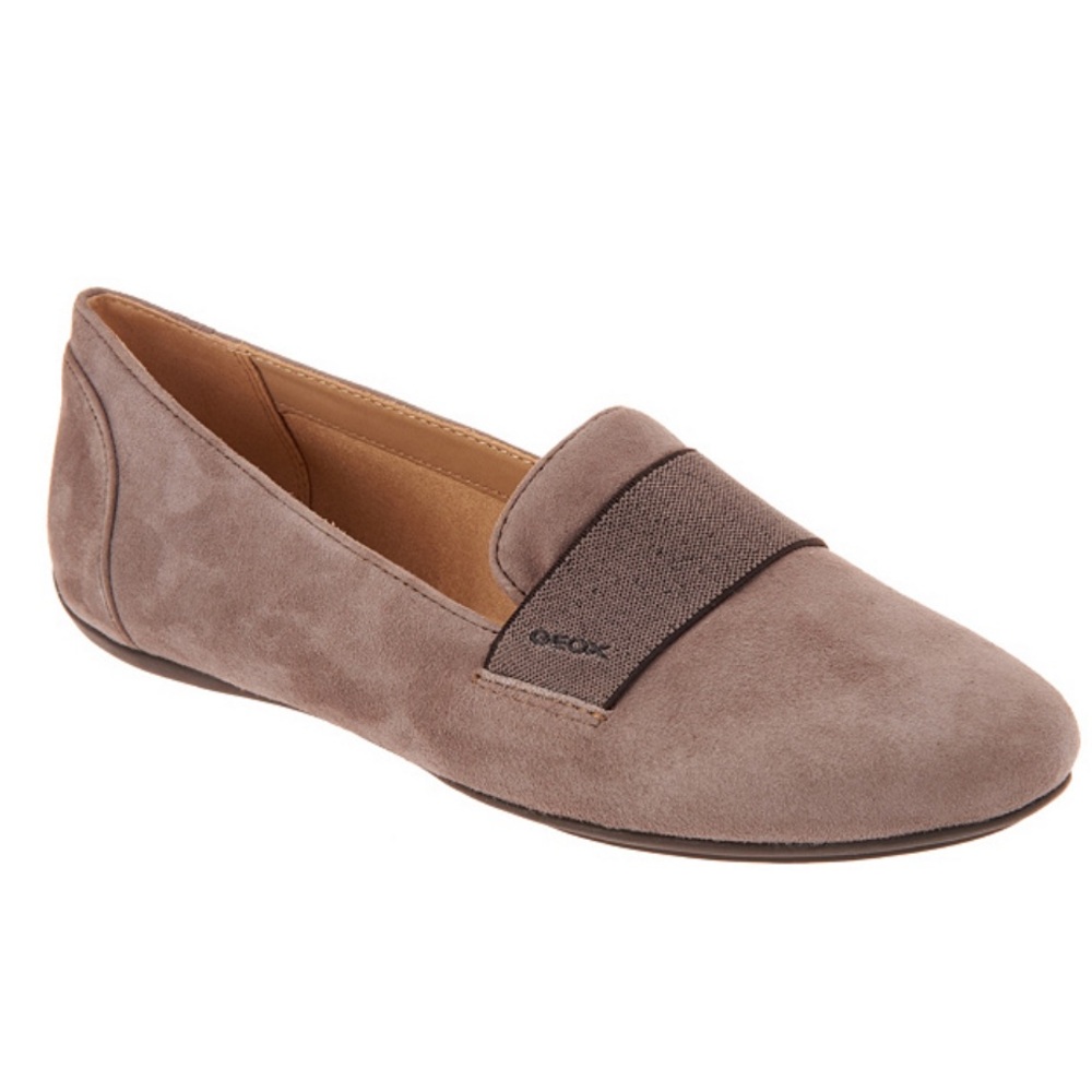 GEOX Suede Slip-On Shoes - Charlene Dove Gray Women Size 40 EU 10 US